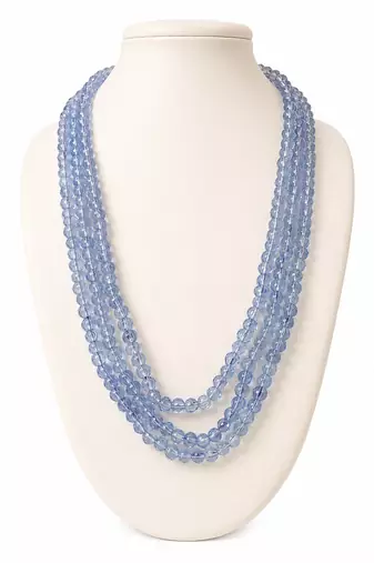 blue color glass beads mala