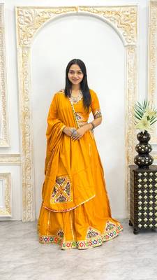 New Designer Patch Work Yellow Color Lehenga Choli With Dupatta Set For Women's 1