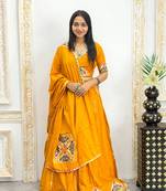 New Designer Patch Work Yellow Color Lehenga Choli With Dupatta Set For Women's