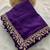 Intriguing blue embroidery cutwork work lace border rangoly silk latest designer traditional saree
