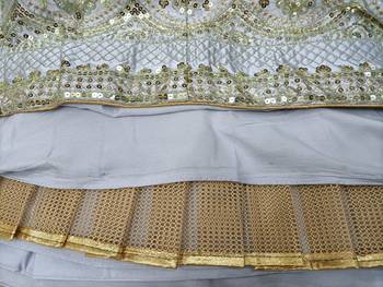 Grey Embroidered Lehenga Choli Set with Net Dupatta 9