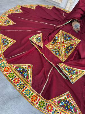 New Fancy Patch Work Maroon Color Lehenga Choli With Dupatta Set For Women's 4