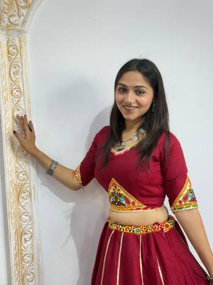 New Fancy Patch Work Maroon Color Lehenga Choli With Dupatta Set For Women's 5