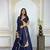 New Fancy Navy Blue Color Patch Work Lehenga Choli With Dupatta Set For Women's