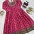 Rani pink cotton anarkali kurti with mirror embroidery