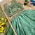 Mint green chinon silk forest embroidered work kids lehenga choli