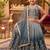 Grey chinon silk heavy sequence embroidered work kids wedding lehenga choli