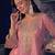 Pink silk crepe heavy thread embroidery hand work kurta with pant