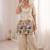 Off white chinon silk heavy thread embroidery work kurta & blouse with palazzo set