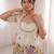 Off white chinon silk heavy thread embroidery work kurta & blouse with palazzo set