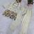 Off white chinon silk heavy thread embroidery work kurta & blouse with palazzo set