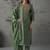 Green vichitra heavy thread embroidery work kurta pant set