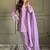 Lavender crunchy silk zardosi with lace work kurta patiala set