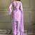 Lavender crunchy silk zardosi with lace work kurta patiala set