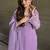 Lavender crunchy silk zardosi with lace work kurta patiala set