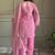 Pink crunchy silk zardosi with lace work kurta patiala set