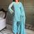 Sky blue crunchy silk zardosi with lace work kurta patiala set