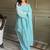 Sky blue crunchy silk zardosi with lace work kurta patiala set
