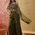 Green georgette heavy thread embroidery work kurta with palazzo & dupatta set