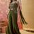 Green georgette heavy thread embroidery work kurta with palazzo & dupatta set