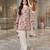 Designer cream floral print kurta farshi pant set with dupatta