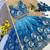 Blue chinon silk sequence embroidered work & digital print kids wedding lehenga choli