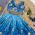 Blue chinon silk sequence embroidered work & digital print kids wedding lehenga choli