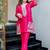 Rani pink chinon silk heavy thread embroidery beads work kurta & pant with koti set