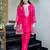Rani pink chinon silk heavy thread embroidery beads work kurta & pant with koti set