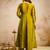 Green vichitra silk heavy thread embroidery work kurta pant set