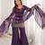 Purple crunchy silk heavy thread embroidery work kurta palazzo set