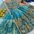 Firozi silk blend sequence embroidered work & digital print kids wedding lehenga choli