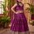 Magenta chinon silk sequence embroidered & zari booti work lehenga choli for kids