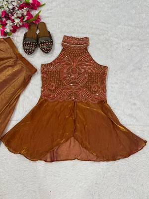 Brown classy fandy top sharara 5