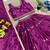 Magenta chinon silk sequence embroidered & zari booti work lehenga choli for kids