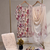 Designer cream floral print kurta farshi pant set with dupatta