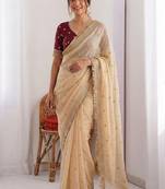 Women's satin silk saree with elegant lace border party wear designer saree