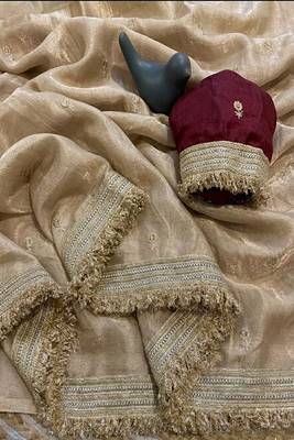 Women's satin silk saree with elegant lace border party wear designer saree 4