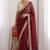 Women's satin silk saree with elegant lace border party wear designer saree