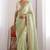 Women's satin silk saree with elegant lace border party wear designer saree