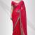 Fuchsia faux georgette saree with crystal stone elegance with unstitched blouse