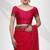 Fuchsia faux georgette saree with crystal stone elegance with unstitched blouse