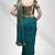 Viscose georgette teal blue saree with elegant sequin border with unstitched blouse