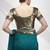 Viscose georgette teal blue saree with elegant sequin border with unstitched blouse