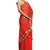 Red georgette saree with gold stone boti work with unstitched blouse