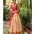 Peach Silk Zari Lehenga with Red Color Banarasi Silk Dupatta