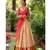 Peach Silk Zari Lehenga with Red Color Banarasi Silk Dupatta
