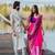 Pink Silk Zari Lehenga with Purple Banarasi Silk Dupatta