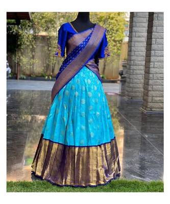 Blue Silk Zari Lehenga with Banarasi Silk Dupatta 1