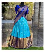 Blue Silk Zari Lehenga with Banarasi Silk Dupatta